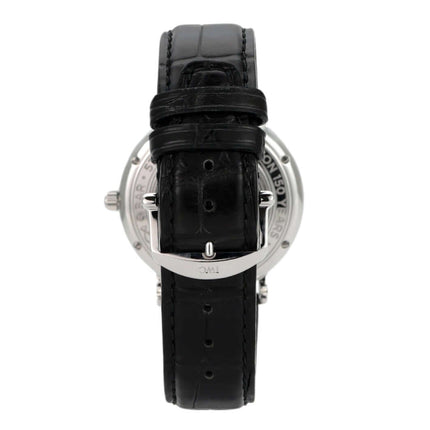 IWC Portofino Automatik Edition 150 Years IW356518, schwarzes Lederarmband mit Dornschließe, elegantes Uhren-Design.