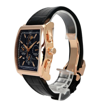 IWC Da Vinci Perpetual Calendar Kurt Klaus IW376205 aus Roségold mit schwarzem Lederarmband