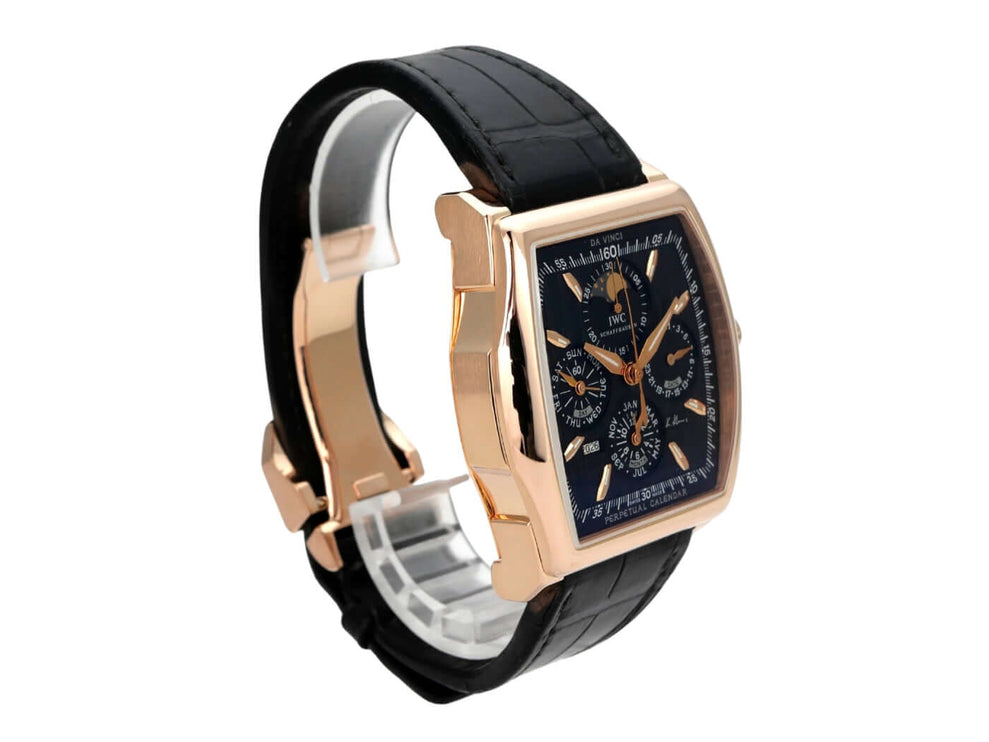 IWC Da Vinci Perpetual Calendar Kurt Klaus IW376205 mit Roségoldgehäuse, schwarzem Lederarmband und ewigem Kalender