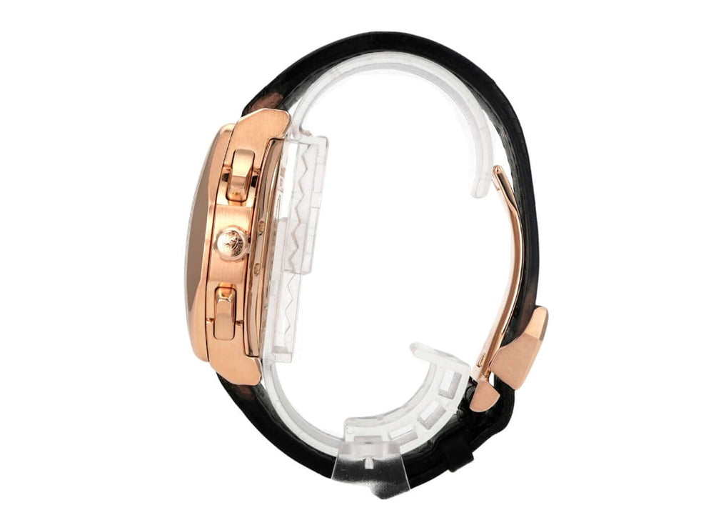 IWC Da Vinci Perpetual Calendar Kurt Klaus IW376205, Roségoldgehäuse, schwarzes Lederarmband, Seitenansicht