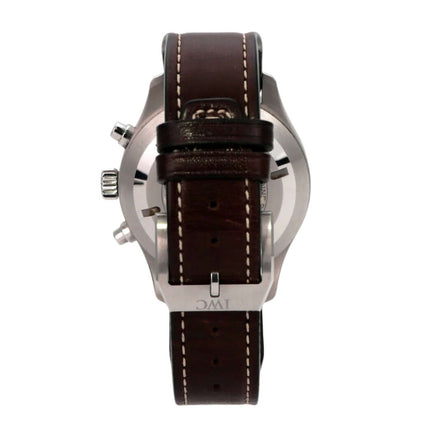 IWC Fliegeruhr Chronograph Edition Antoine de Saint Exupéry IW377713, braunes Lederband, Edelstahlgehäuse