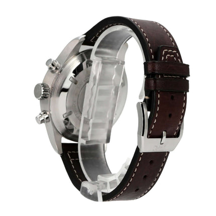 IWC Fliegeruhr Chronograph Edition Le Petit Prince IW377714 Ansicht von der Seite mit braunem Lederband.