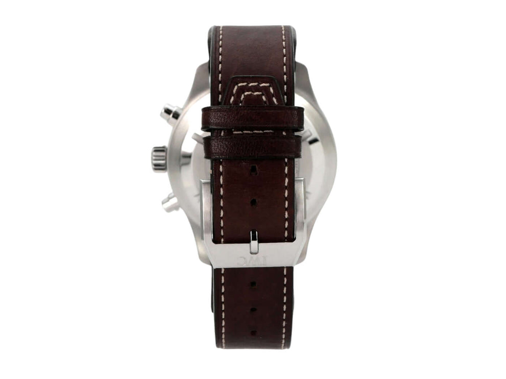 IWC Fliegeruhr Chronograph Edition Le Petit Prince IW377714 Rückansicht braunes Lederband