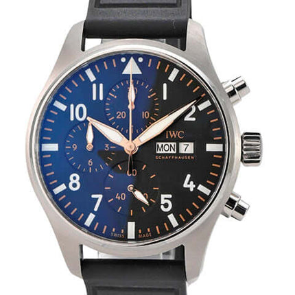 IWC Pilot’s Watch Chronograph APXGP IW378009 mit schwarzem Kautschukband und blauem Zifferblatt