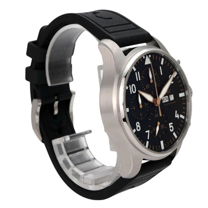 IWC Pilot’s Watch Chronograph APXGP IW378009 am schwarzen Kautschukband, Edelstahlgehäuse, schwarzes Zifferblatt