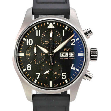IWC Pilot's Watch Chronograph IW388116 APXGP mit schwarzem Zifferblatt und Kautschukband