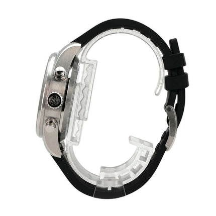 IWC Pilot's Watch Chronograph IW388116 APXGP seitliche Ansicht mit schwarzem Kautschukband und Edelstahlgehäuse