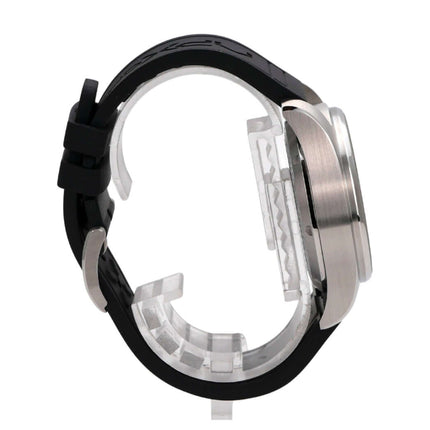 IWC Pilot's Watch Chronograph IW388116 APXGP seitliche Ansicht mit schwarzem Kautschukband und Edelstahlgehäuse