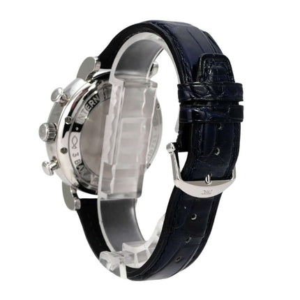 IWC Portofino Chronograph IW391031 - Edelstahl Chronograph mit schwarzem Lederarmband, gebraucht