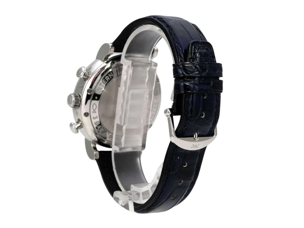IWC Portofino Chronograph IW391031 - Edelstahl Chronograph mit schwarzem Lederarmband, gebraucht