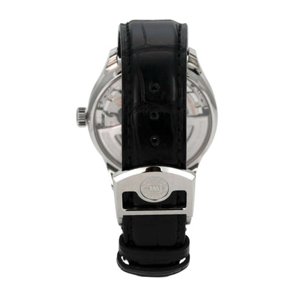 IWC Portugieser Automatic 7 Tage IW500703 mit schwarzem Krokoleder Armband und Faltschließe, Rückansicht.