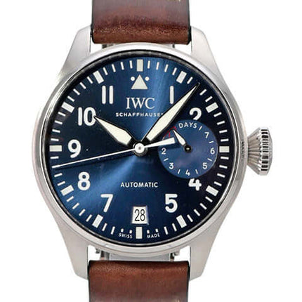 IWC Big Pilots IW500916 Le Petit Prince mit blauen Zifferblatt und braunem Lederarmband