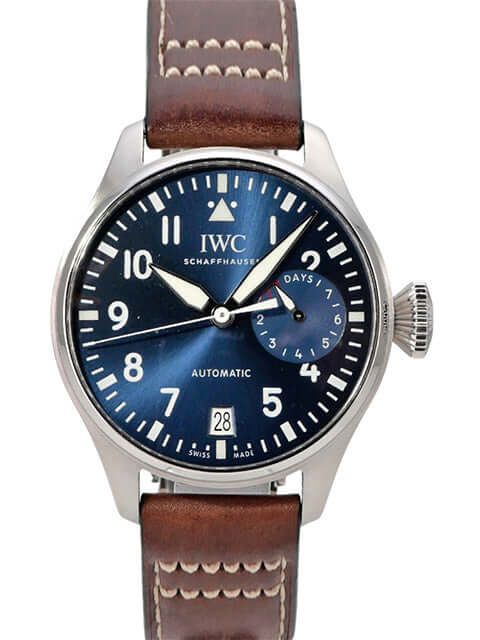 IWC Big Pilots IW500916 Le Petit Prince mit blauen Zifferblatt und braunem Lederarmband