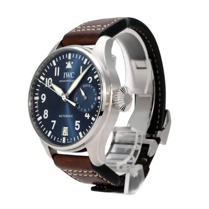 IWC Big Pilots IW500916 Le Petit Prince Uhr mit blauem Zifferblatt und braunem Lederarmband