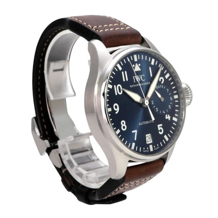 IWC Big Pilots IW500916 Le Petit Prince Uhr mit braunem Lederarmband und blauem Zifferblatt