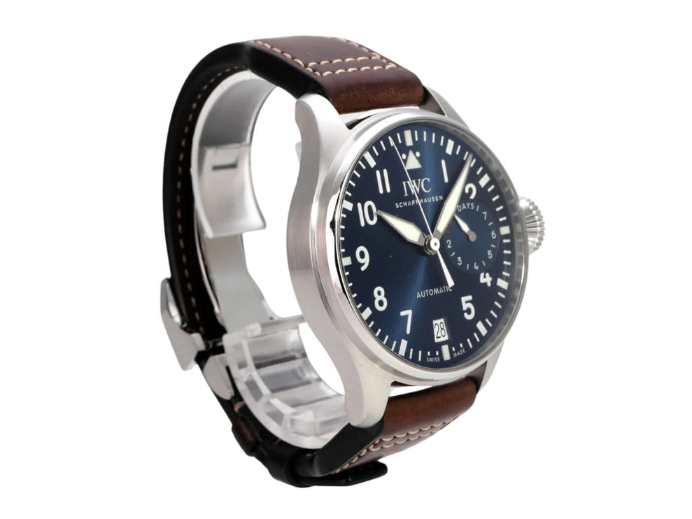 IWC Big Pilots IW500916 Le Petit Prince Uhr mit braunem Lederarmband und blauem Zifferblatt