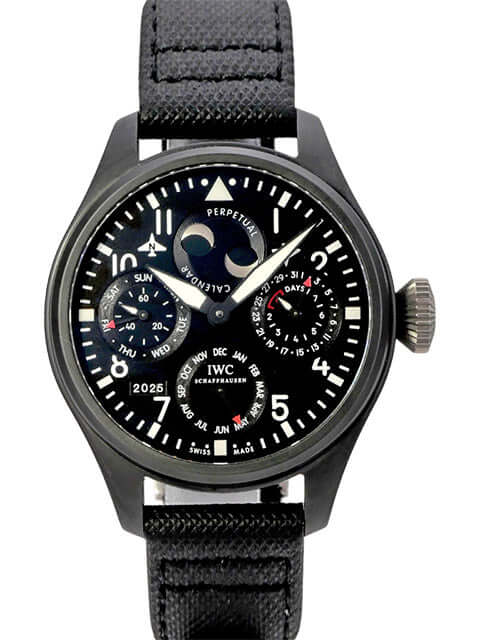 IWC Grosse Fliegeruhr Perpetual Calendar IW502902 TOP GUN: schwarze Keramik-Titan Uhr mit Perpetual Calendar