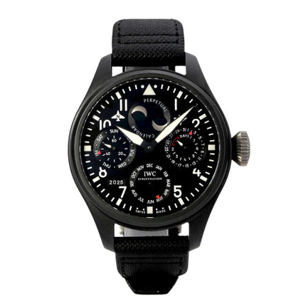 IWC Grosse Fliegeruhr Perpetual Calendar IW502902 TOP GUN schwarze Keramik-Titan-Uhr mit Perpetual Calendar