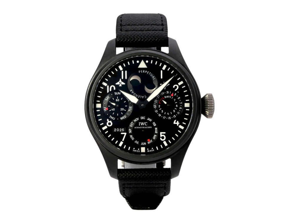 IWC Grosse Fliegeruhr Perpetual Calendar IW502902 TOP GUN schwarze Keramik-Titan-Uhr mit Perpetual Calendar