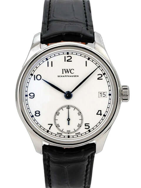 IWC Portugieser Handaufzug IW510212 Acht Tage Edition 150 Years, Edelstahl, weißes Zifferblatt