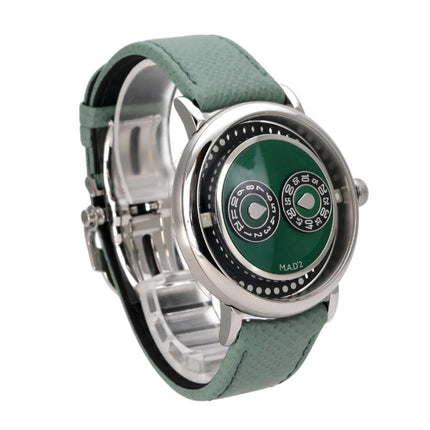 MB&F M.A.D.2 Editions Green mit grünem Lederband und grünem Zifferblatt, Edelstahlgehäuse, Automatik-Uhrwerk.