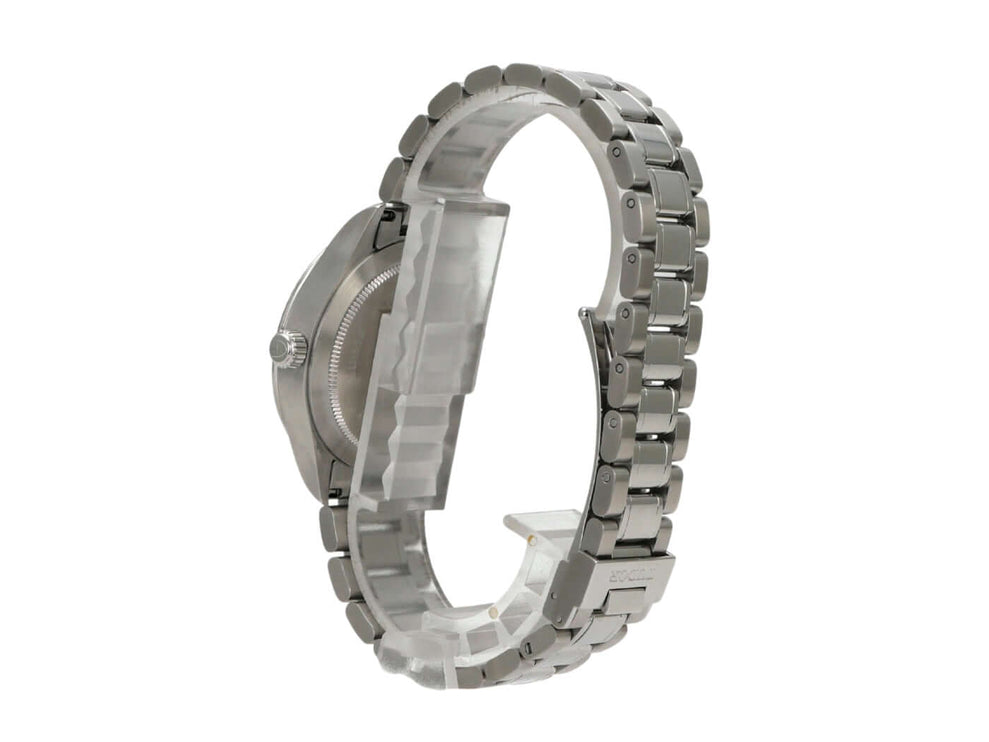 Tudor Style Ref. M12310-0001 Edelstahlarmbanduhr, poliertes Gehäuse, 34 mm Durchmesser, mit Faltschließe.