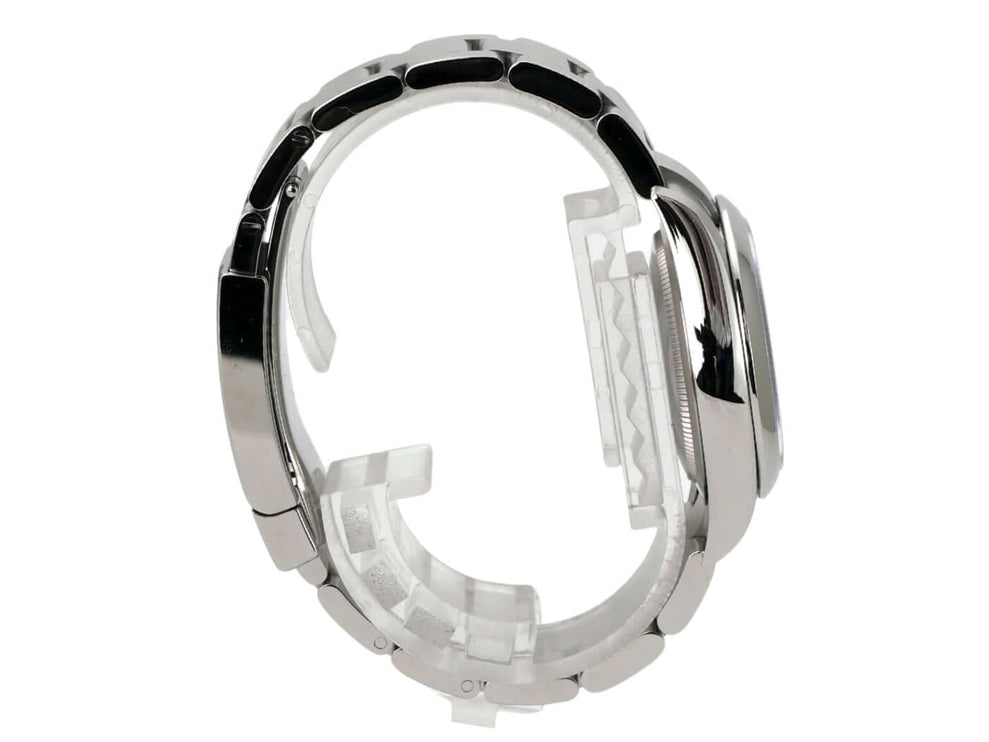 Rolex Oyster Perpetual 34 mm 124200 Lavender Edelstahlband und Gehäuseansicht