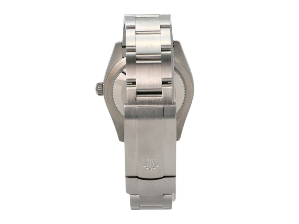 Rolex Oyster Perpetual 34 mm 124200 Lavender - Rückansicht des Edelstahl-Armbands und Gehäuses