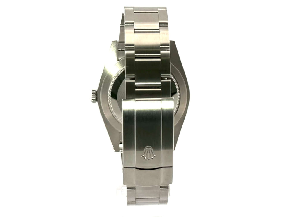 Rückseite Rolex Oyster Perpetual 41 Ref. 124300, poliertes und satiniertes Edelstahlgehäuse, Oyster-Edelstahlband, deutsche Auslieferung 11-2021.