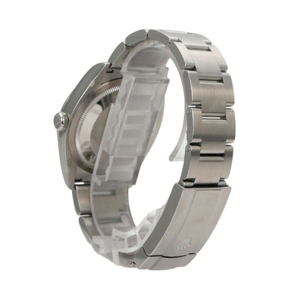 Rolex Oyster Perpetual 36 126000 Grün: Detailansicht des Edelstahlarmbands und Gehäuses.