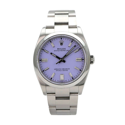 Rolex Oyster Perpetual 36 126000 Lavender Automatik mit lila Zifferblatt und Edelstahlarmband