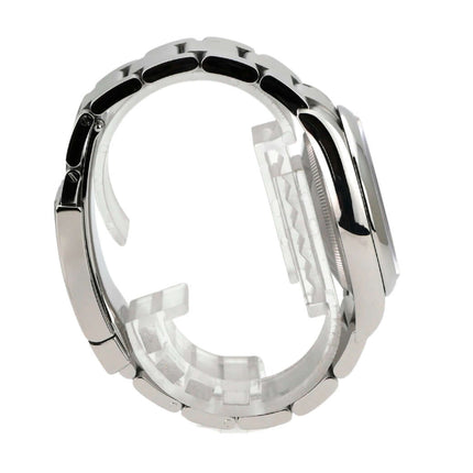 Rolex Oyster Perpetual 36 126000 Lavender Uhr seitlich mit Edelstahlarmband und Faltschließe