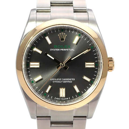 Rolex Oyster Perpetual 36 Ref. 126003 Grau mit Edelstahlgehäuse, Gelbgold-Lünette und grauem Zifferblatt
