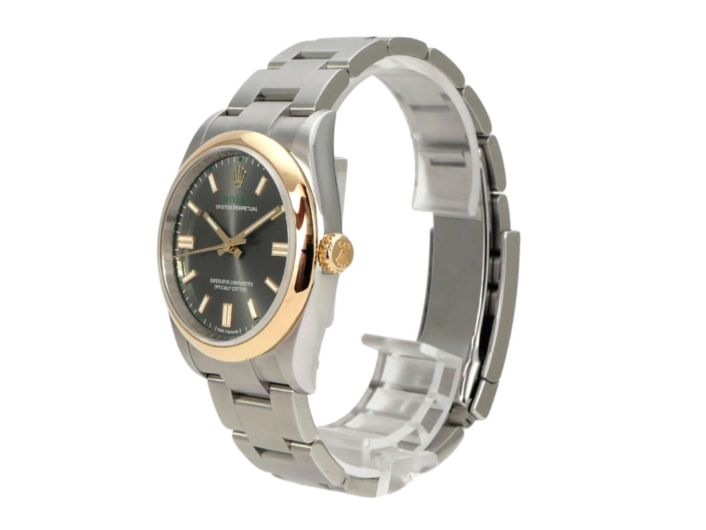 Rolex Oyster Perpetual 36 Ref. 126003 Grau, Edelstahl- und Gelbgold-Uhr mit grauem Zifferblatt