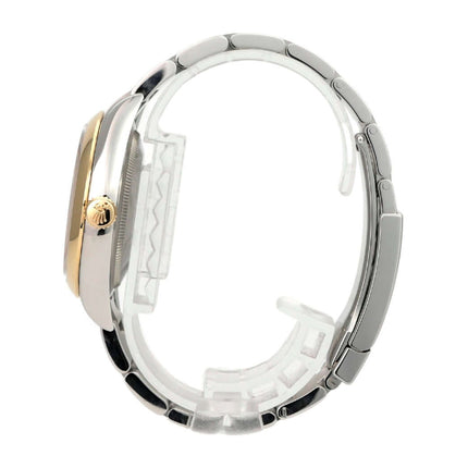 Rolex Oyster Perpetual 36 Ref. 126003 Grau, Edelstahl-Gehäuse mit Gelbgold-Lünette und Oysterband, Seitenansicht