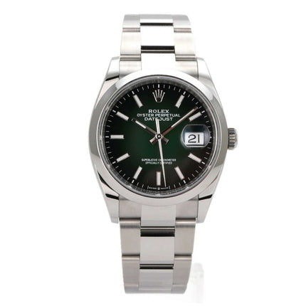 Rolex Datejust 36 Oystersteel 126200 Grün Ombre mit grünem Zifferblatt und Edelstahlarmband