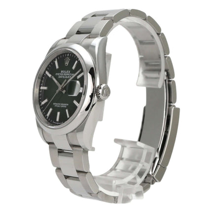 Rolex Datejust 36 Oystersteel 126200 Grün Ombre mit grünem Zifferblatt und Oystersteel-Armband.