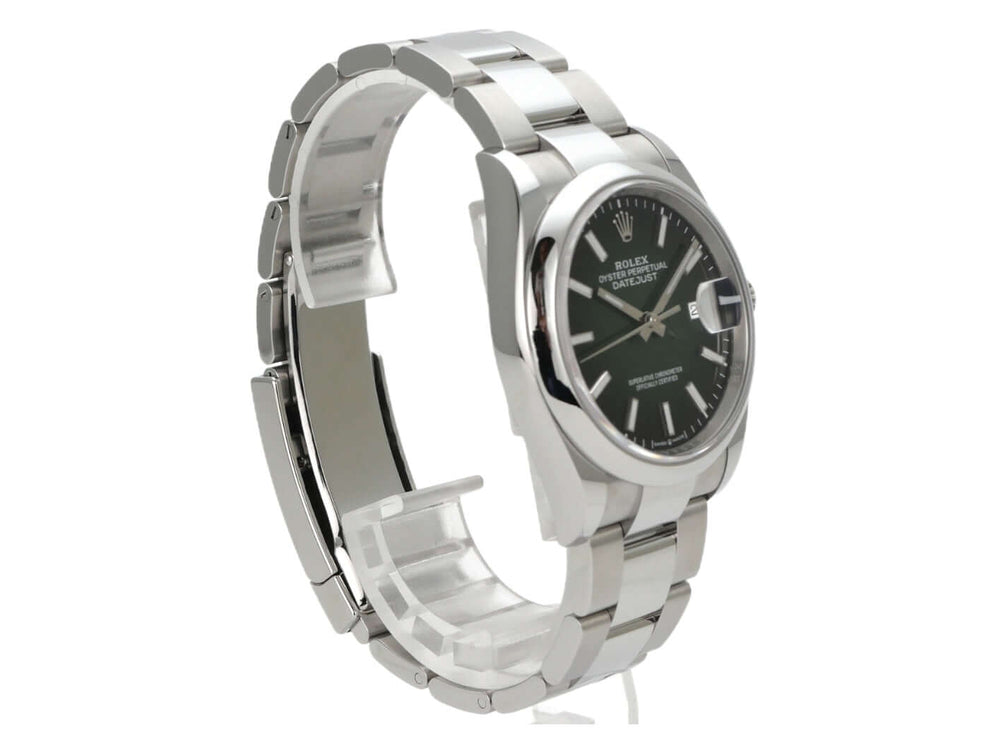Rolex Datejust 36 Oystersteel 126200 Grün Ombre Edelstahl Uhrenarmband mit grünem Zifferblatt
