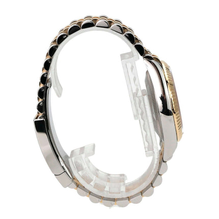 Rolex Datejust 36 126233 Perlmutt Diamant Jubile-Band von der Seite, mit Edelstahl und Gelbgold Armband.