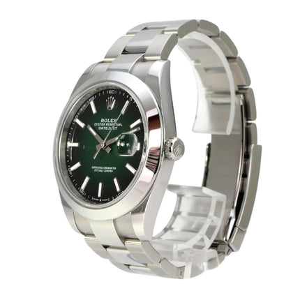 Rolex Datejust 41 Edelstahl 126300 Grün Ombre mit grünem Ombre-Zifferblatt und Oyster-Band in Edelstahl.