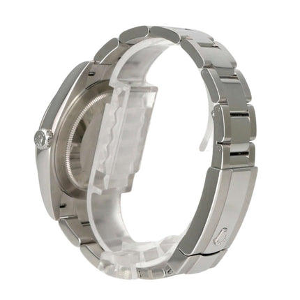 Rolex Datejust 41 Edelstahl 126300 Grün Ombre Ansicht der Seite mit Edelstahlband und Gehäuse.