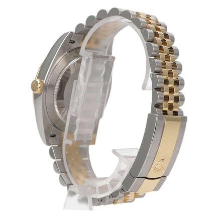Rolex Datejust 41 Edelstahl Gelbgold 126333 Olivegrün Jubile-Band seitliche Ansicht des Armbands