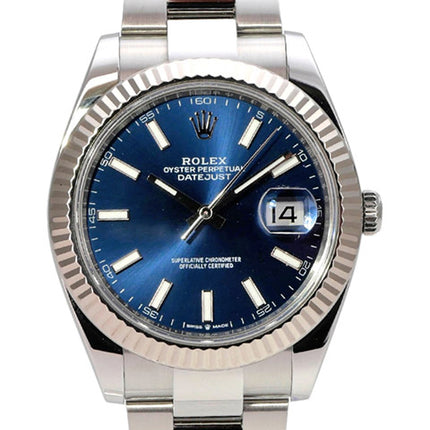 Rolex Datejust 41 Stainless Steel White Gold 126334 Blue