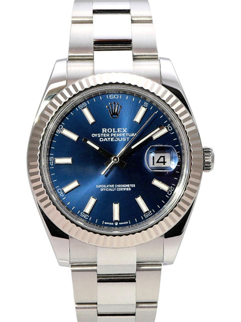 Rolex Datejust 41 Edelstahl Weißgold 126334 Blau