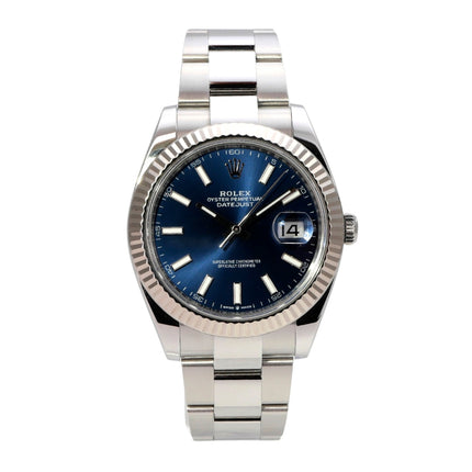 Rolex Datejust 41 Stainless Steel White Gold 126334 Blue