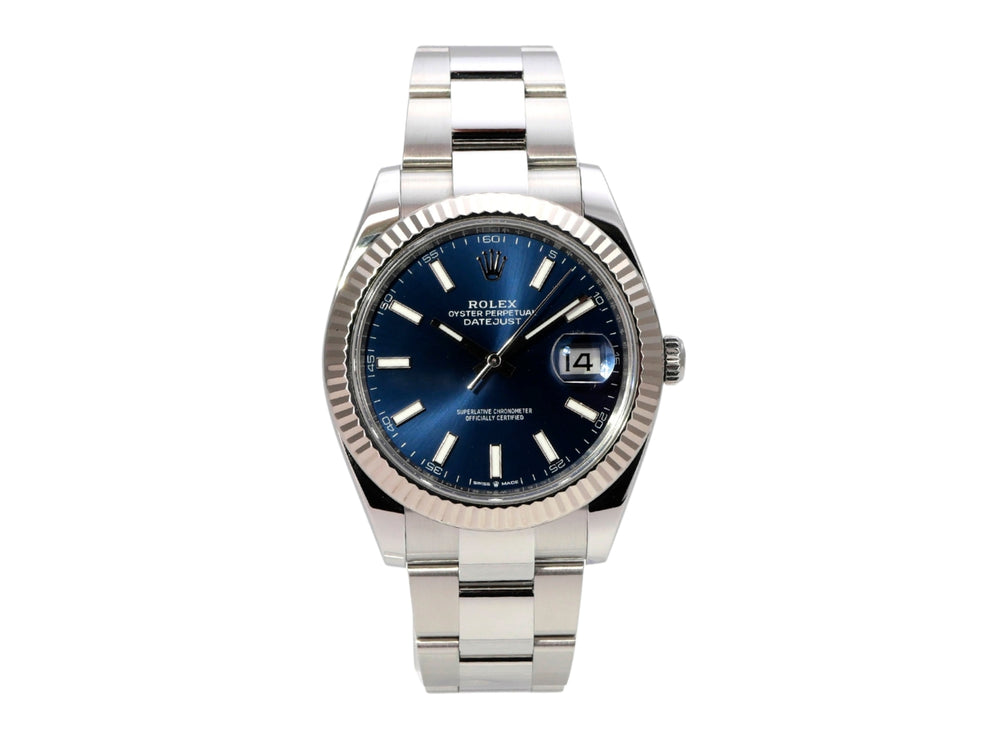 Rolex Datejust 41 Edelstahl Weißgold 126334 Blau