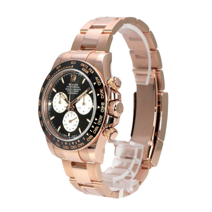 Rolex Cosmograph Daytona 126525LN Everose-Gold LeMans Uhr mit schwarzem Zifferblatt und 18 kt Everose-Gold Armband