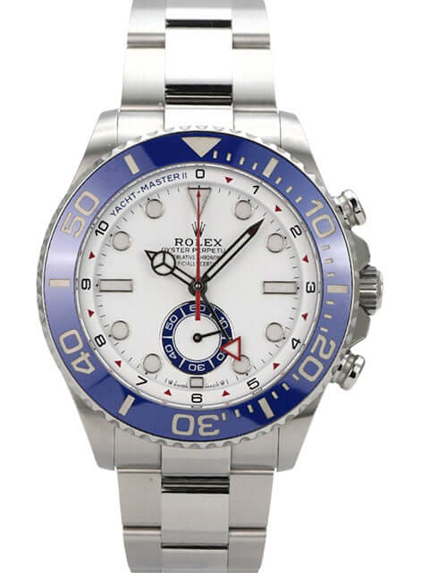 Rolex Yacht-Master II 126680 Edelstahl mit blau-weißer Keramiklünette, weißem Zifferblatt und Oyster-Band