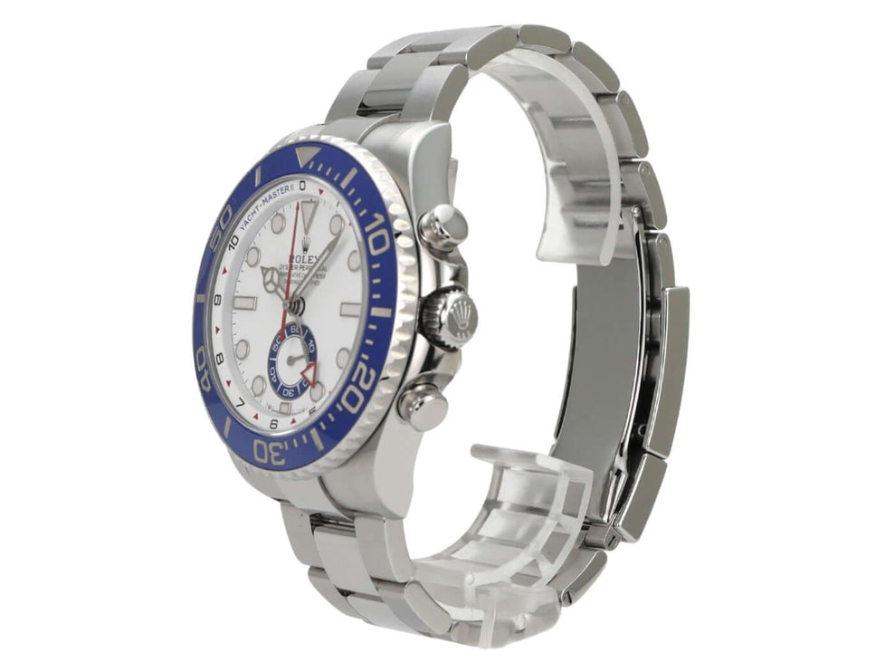 Rolex Yacht-Master II 126680 Edelstahl, blau-weiße Lünette, weißes Zifferblatt, Oysterband, Automatikwerk
