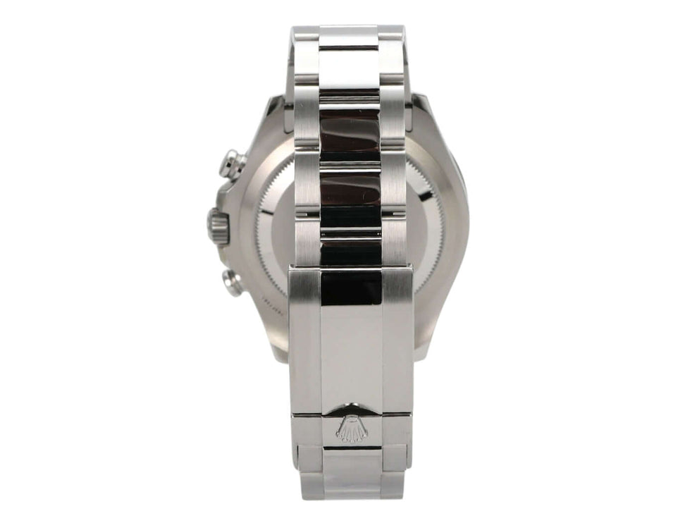 Rolex Yacht-Master II 126680 Edelstahl, Rückansicht mit Oysterband aus Edelstahl und Faltschließe